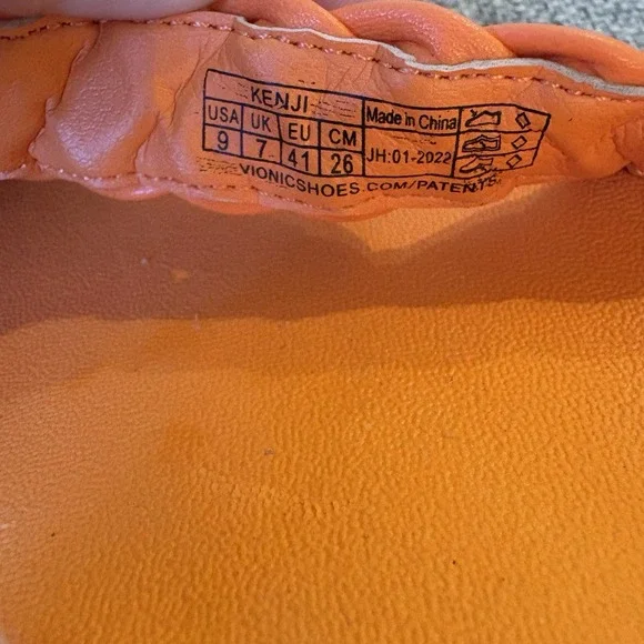 Vionic Womens Ortho SlipOn/FlipFlop Sunrise Orange Thong Braided Platform Sz9 - Picture 4 of 7